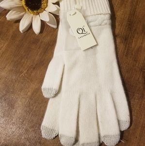 Quinn Lurex Trim Cashmere Tech Gloves